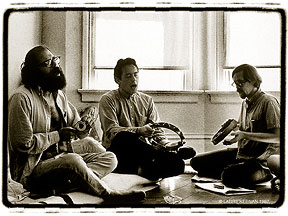 Ginsberg, McClure & Conner Chanting at Ginsberg's Apartment San Francisco, 1965Photographs and descriptions by Larry Keenan