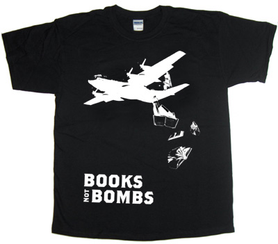 "Books Not Bombs" Black T-shirt
