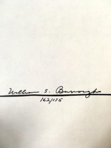 book of breeething signed william s burroughs